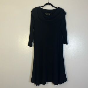 Soft Surroundings | B’Call Knit Midi dress Womens size PM petite M black stretch